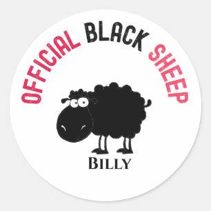 Sticker Rond Drôle mouton noir