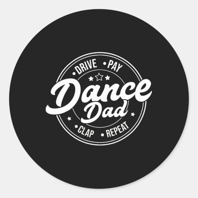 Sticker Rond Drôle papa Danse Retro Fière Danse Danse Père (Devant)