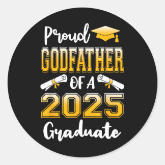 Sticker Rond Drôle Parrain Fier D'Un Cl De 2025 Diplômé