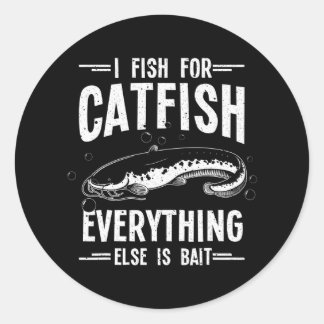 Sticker Rond Drôle pêche Catfish Pêche Hunter