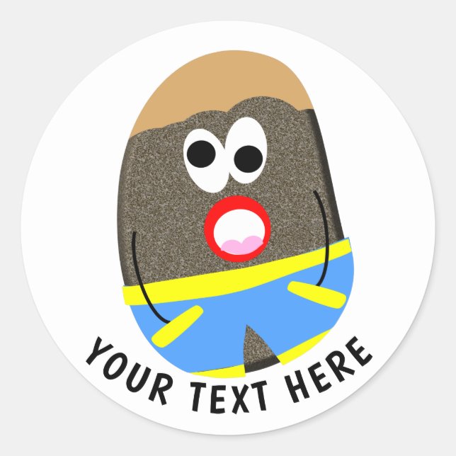 Sticker Rond Drôle Peint Rock Guys mignon (Devant)