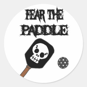Sticker Rond Drôle peur Paddle Pickleball Paddle