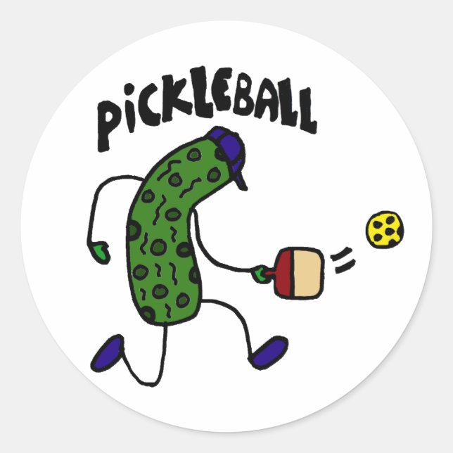 Sticker Rond Drôle Pickleball (Devant)