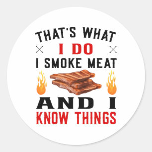Sticker Rond Drôle Pitmaster Byrbecue Ribs - I Smoke Meat Bbq G