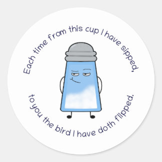 Sticker Rond Drôle Poème Salé Couplet Mug "Oiseau Flip"