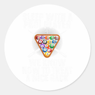 Sticker Rond Drôle Pool Player Conception Pour Hommes Femmes Bi