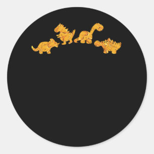 Sticker Rond Drôle Poulet Nuggets Dino Nourriture Dinosaur Amat