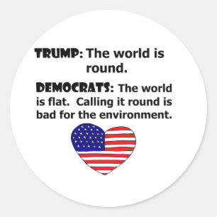 Sticker Rond Drôle Pro Trump contre Démocrates