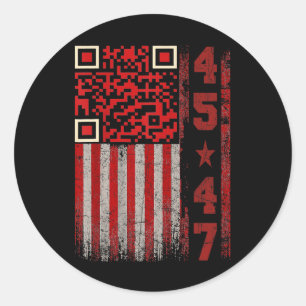Sticker Rond Drôle Qr Scan Me Président Trump 4547 Trump Dancin