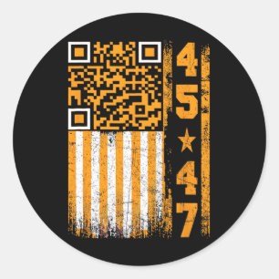 Sticker Rond Drôle Qr Scan Me Président Trump 4547 Trump Dancin
