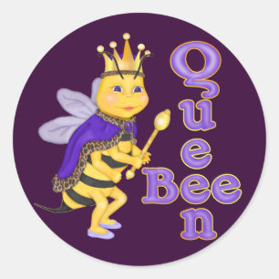 Sticker Rond Drôle Queen Bee