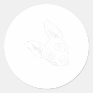Sticker Rond Drôle Rat de Chien Terrier