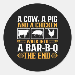 Sticker Rond Drôle Rbecue Bbq Joke Grill Lover Pitmaster Grilli