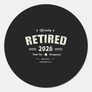 Sticker Rond Drôle retraite 2026 voyage à la plage maman vacanc