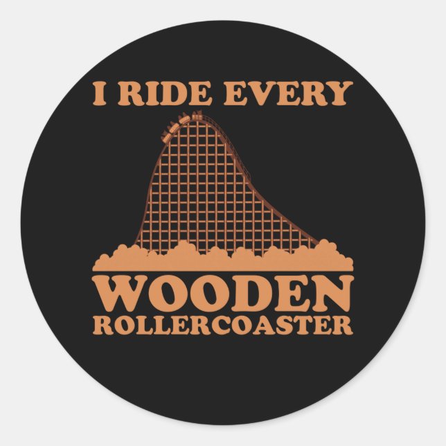Sticker Rond Drôle Rollercoaster Amusement Park Cadeau (Devant)