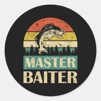 Sticker Rond Drôle Saying-master Pêcheur Pêcheur Pêcheur Hommes