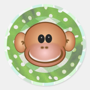 Sticker Rond Drôle singe