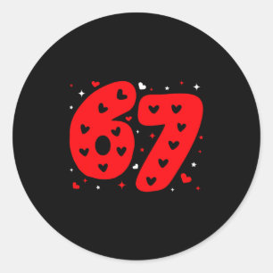 Sticker Rond Drôle Six Sept 6 7 Mème Gen Alpha Argot 6 7 Valen
