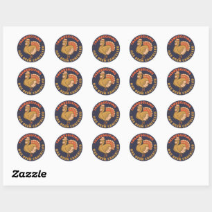 Sticker Rond Drôle Thanksgiving Turquie Visage Masque Design