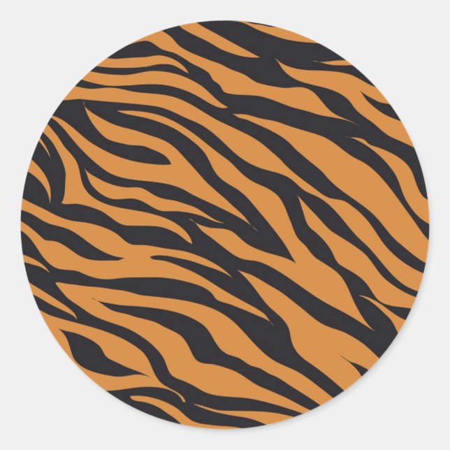 Sticker Rond Drôle Tigre Stripes Animaux Sauvages Cadeaux Motif (Devant)