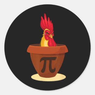 Sticker Rond Drôle tourte au poulet - Pi de poulet Jour 2019 Ch