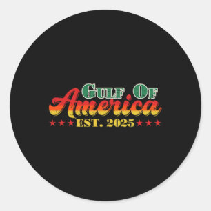 Sticker Rond Drôle Trump Chemise Le Golfe Des Etats-Unis Est. 2