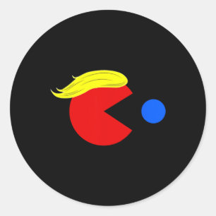 Sticker Rond Drôle Trump Man 2024 Pac Tee - Trump Man Ne Pac Bl