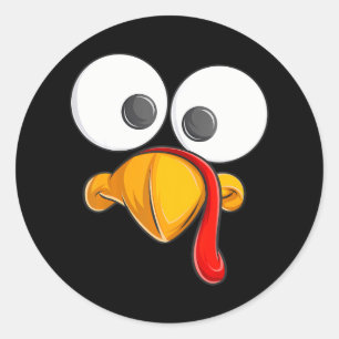 Sticker Rond Drôle Turquie Face s Toddler Boys Jour d'Action de