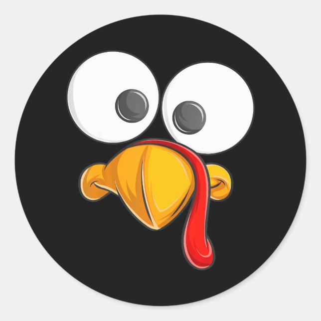 Sticker Rond Drôle Turquie Face s Toddler Boys Jour d'Action de (Devant)