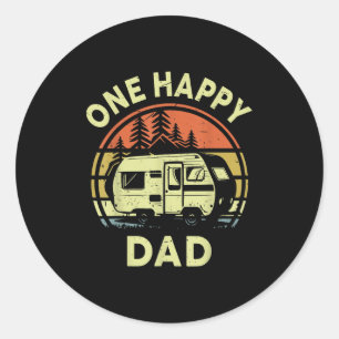 Sticker Rond Drôle Un Joyeux Camper Papa Cadeaux D'Anniversaire