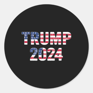 Sticker Rond Drôle Vintage Trump 2024 Cadeau électoral Hommes F