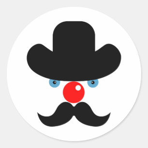 Sticker Rond Drôle visage clown