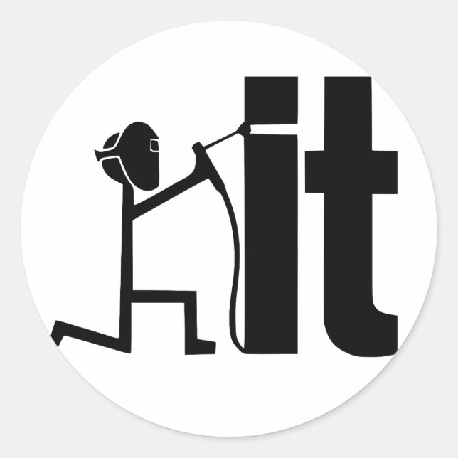 Sticker Rond drôle Weld It | Welder Graphic Designs cadeaux pou (Devant)