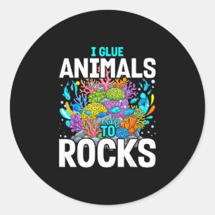 Sticker Rond Drôles d'animaux de colle de frag d'aquarium d'eau