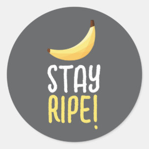 Sticker Rond Drôles de faveurs de fête à thème banane rétro ave