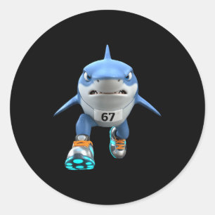 Sticker Rond Drôles d'enfants 67 Mème Tralalero Tralala Coureur