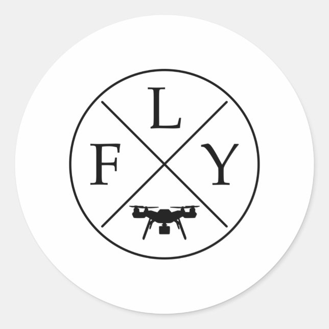 Sticker Rond Drone de logos de vol (Devant)