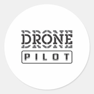 Sticker Rond Drone Pilote Quadcopter FPV Drones Drôle Idée cade