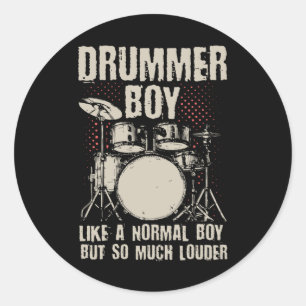 Sticker Rond Drummer Boy  Drummer Gift Drummer