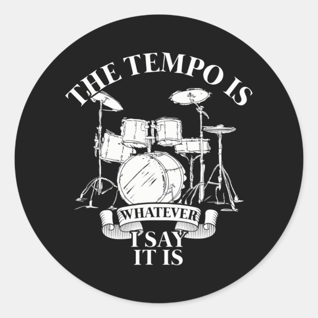 Sticker Rond Drummer Musique Instrument Musique Drummer Drums (Devant)