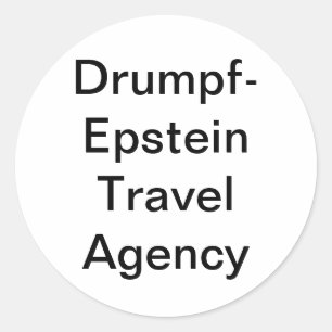 Sticker Rond Drumpf-Epstein Travel Agency Hankamer Artjunkhaus