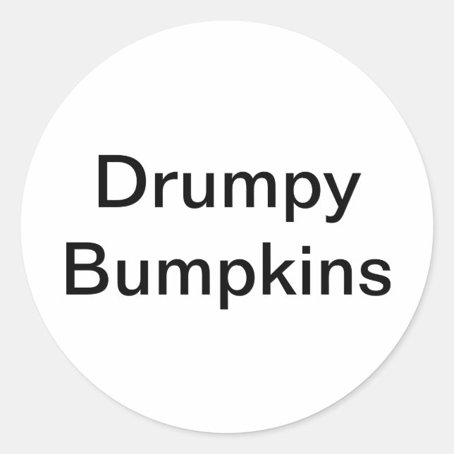 Sticker Rond Drumpy Bumpkins Jeff Hankamer Artjunkhaus Comique (Devant)