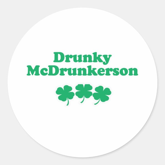 STICKER ROND DRUNKY MCDRUNKERSON (Devant)