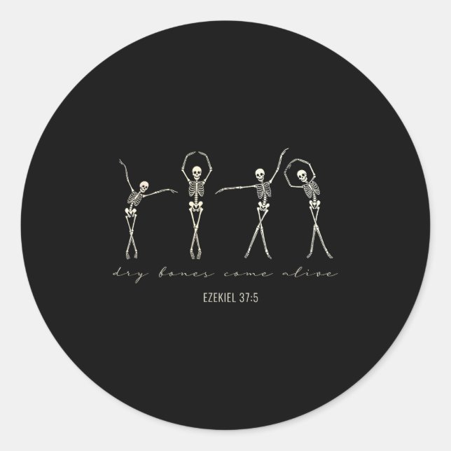Sticker Rond Dry Bones Come Alive _ Ezekiel 37_5 Christian Skel (Devant)