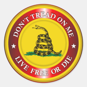 Sticker Rond DTOM - Live Free ou Die 2 (cuivre)