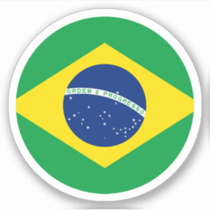 Sticker rond du drapeau brésilien