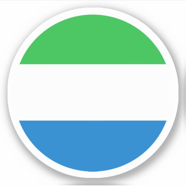 Sticker rond du drapeau de la Sierra Leone (Devant)