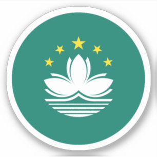 Sticker rond du drapeau de Macao