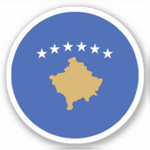 Sticker rond du drapeau du Kosovo