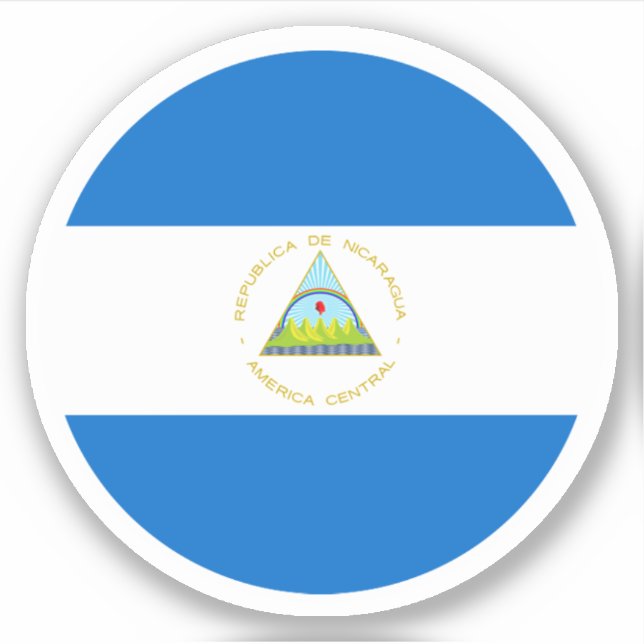 Sticker rond du drapeau du Nicaragua (Devant)